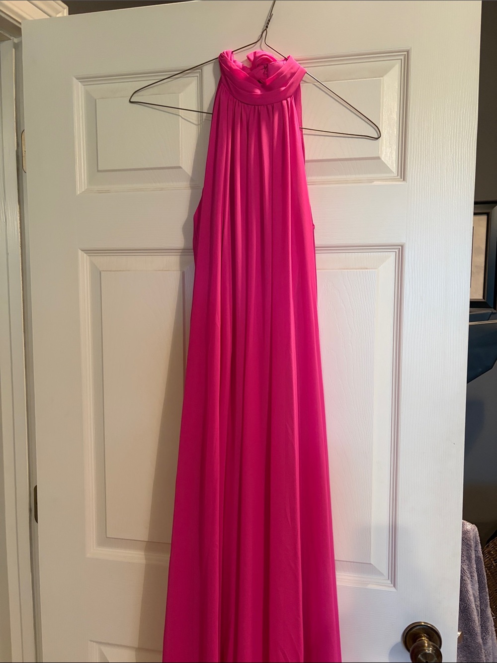 Halogen Hot Pink Halter Jumpsuit